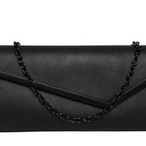 Aldo Black Clutch with Matte Black Chain